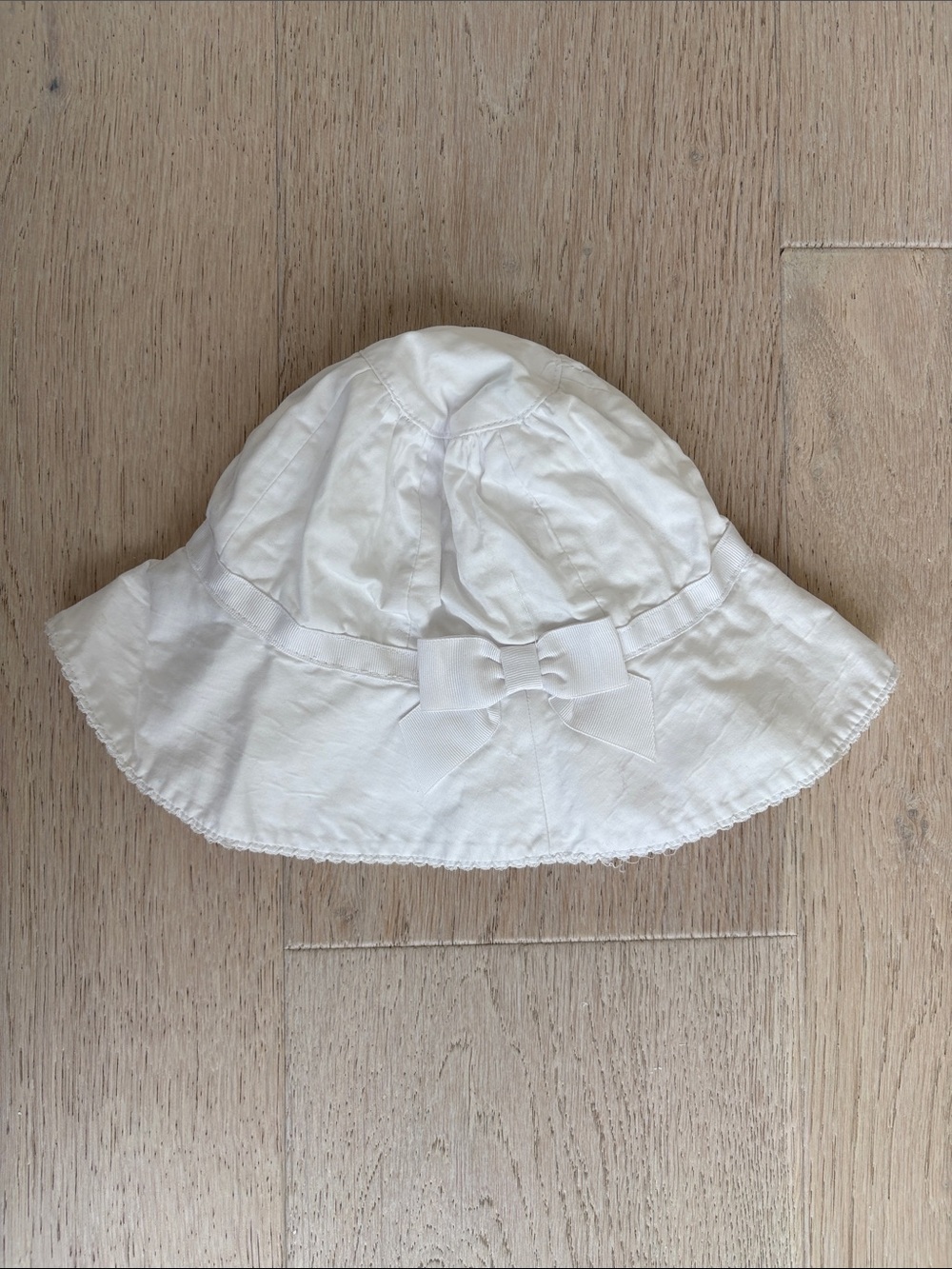 Janie and Jack Cream Sun Hat with Front Bow - Kids Accessories